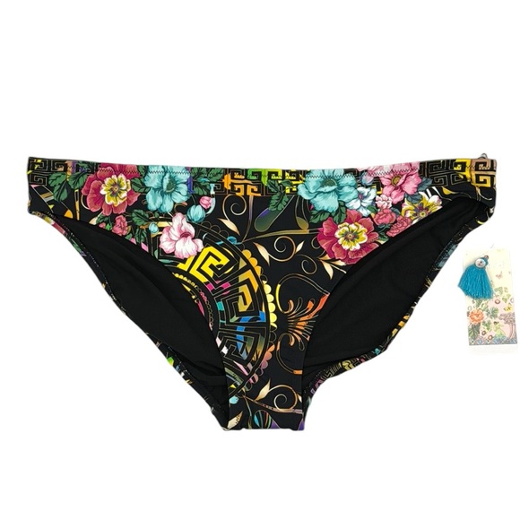 Johnny Was Floral Peace Hipster Bikini Bottom Size XXL